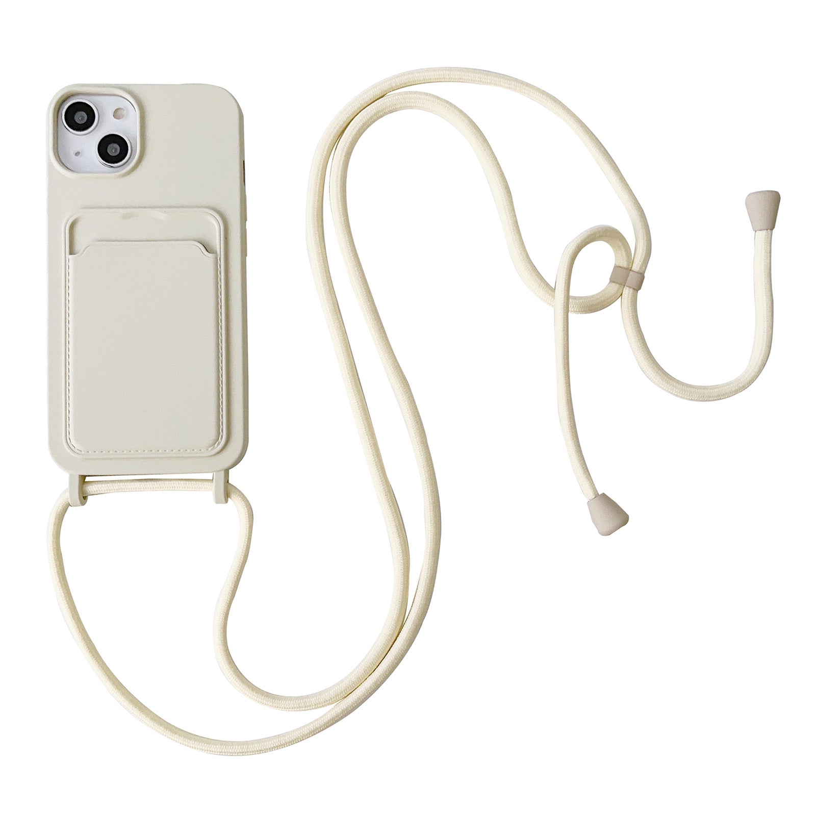Til iPhone 13 6,1 tommer telefontaske Anti-drop flydende silikone beskyttelsescover med kortslotstrop Til iPhone 13 6,1 tommer telefontaske Anti-drop flydende silikone beskyttelsescover med kortslotstrop
